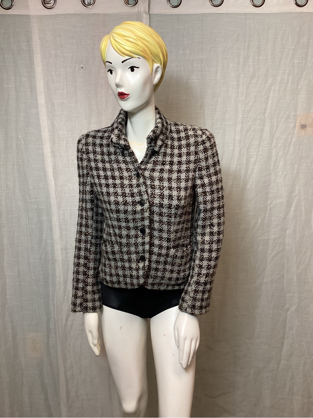 Emporio Armani Vintage Block-Check Jacket; Size: S